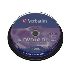 "Verbatim 10x DVD+R DL 8.5GB - High-Quality Double Layer Discs for Reliable Storage"